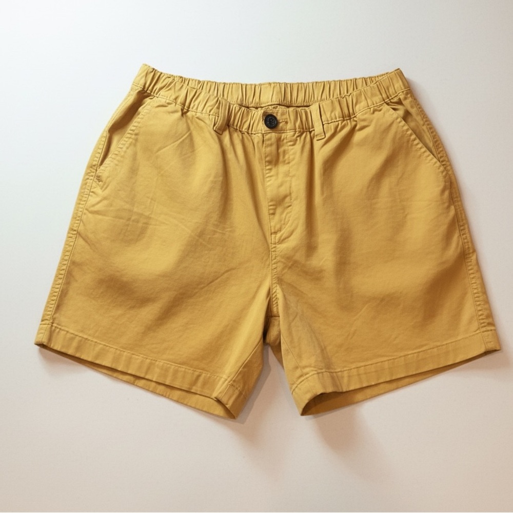 Chubbies Men's Mustard Yellow Khaki Casual Cotton Elastic Shorts Large